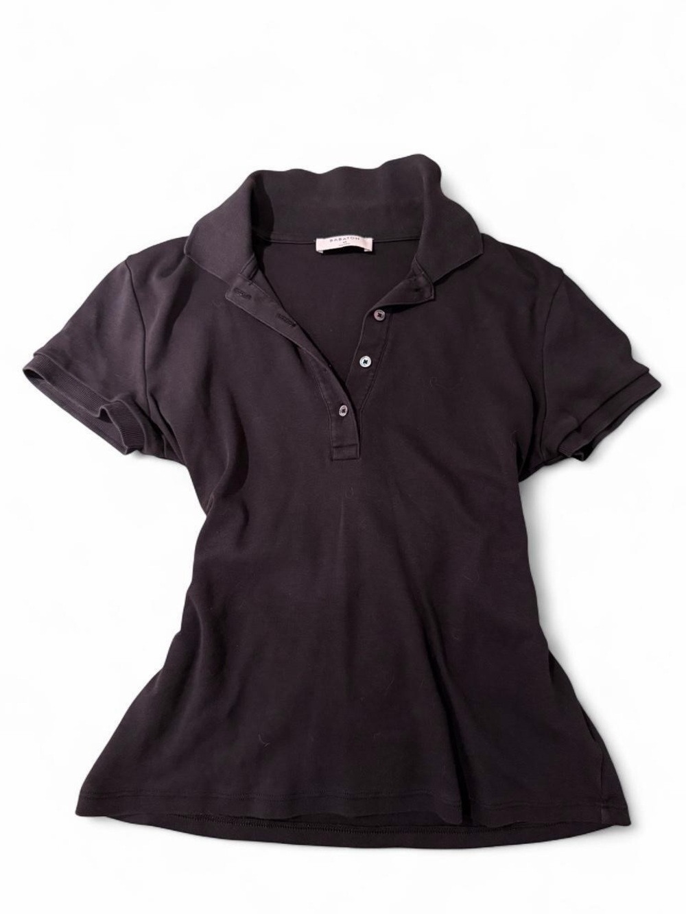 Aritzia Babaton Black Short-Sleeve Polo Tee